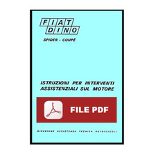 FIAT DINO Spider Coupe Manuale officina manutenzione riparazione motore CD ITA
