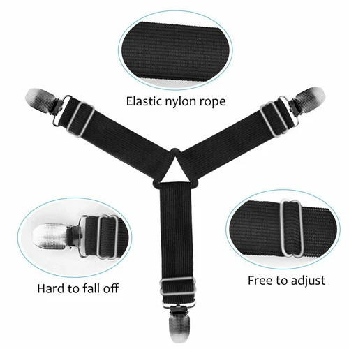 4PCS TRIANGLE BED SHEET MATTRESS HOLDER FASTENER GRIPPERS CLIPS SUSPENDER STRAPS - Picture 6 of 8