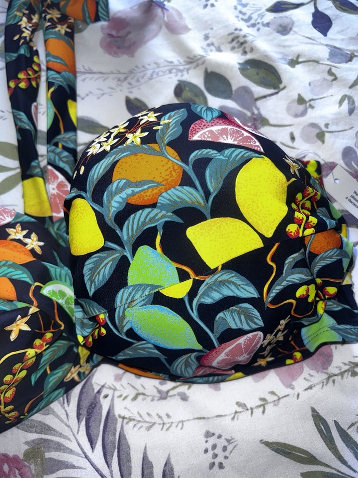 Women’s Patterned Bikini Top Halter Neck Size 36D Bnwt Jd Williams eBay