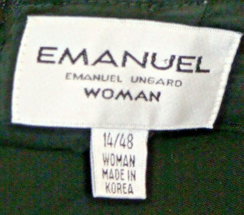 EUC Wardrobe BASIC Couture EMANUEL UNGARO WOMAN Black SKIRT Sz 14 / 48 - Picture 3 of 3