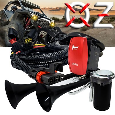 Air Horn Dual Trumpet Pulse Power Busbar Plug Wire Harness Polaris RZR Pro XP