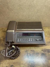 VINTAGE Soundesign 7554 Phone Stereo Alarm Clock Black/Wood Radio Tested Works