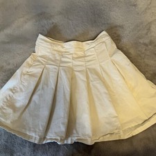 y2k vtg vintage pleated skirt with pockets off white