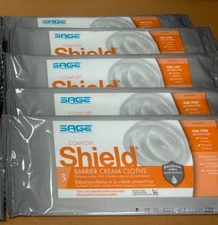(Lot of 5) SAGE 7403 Comfort Shield Barrier Cream Cloths (Pack of 3) Exp. 2026