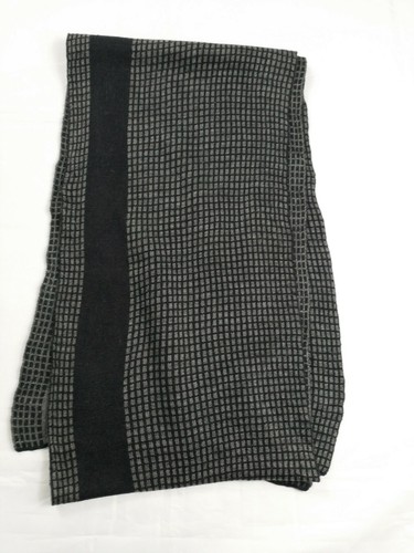 Calvin Klein Grey &Black Wool Knitted Shawl Scarf 140cmx30cm - Picture 8 of 10