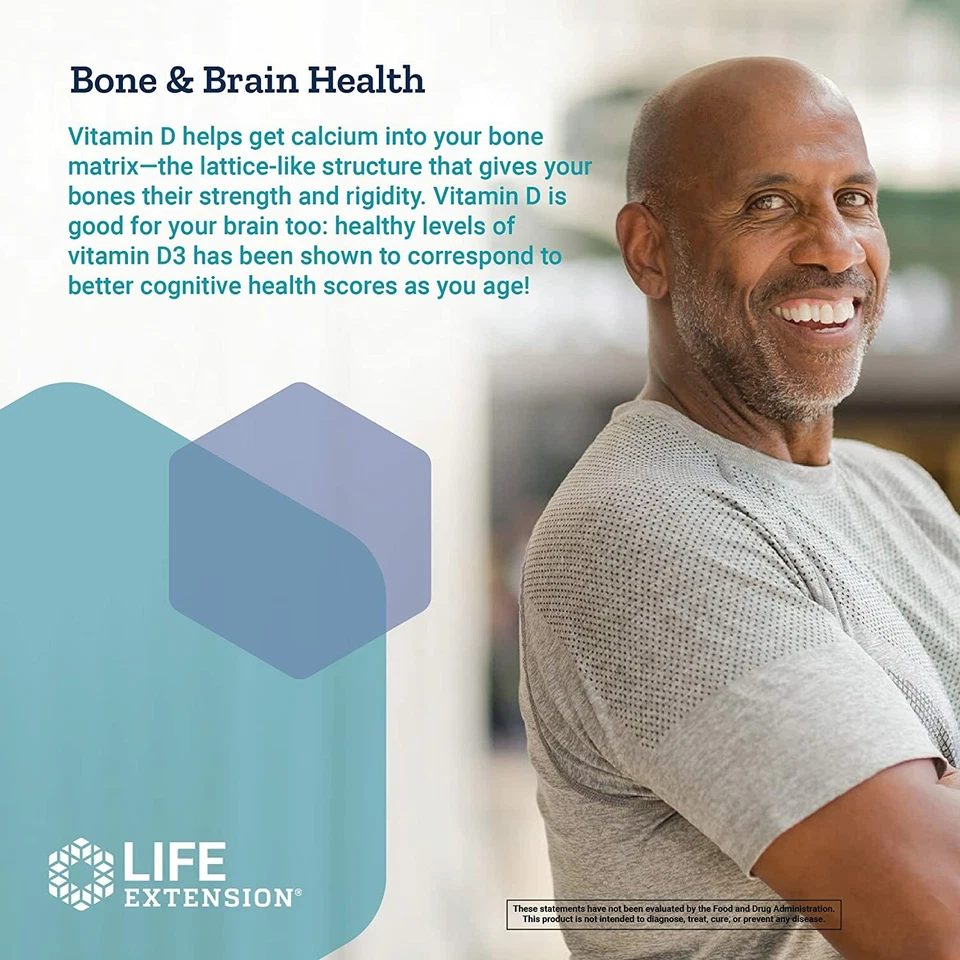Life Extension Vitamin D3 125mcg (5000 IU) Supports Bone & Immune Health 60 Sg — 第 4/4 张图片