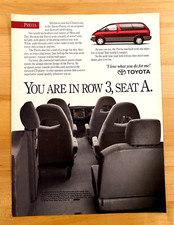 1990 Print Ad Toyota Previa You Are In Row 3 Seat A 1990 Print Ad Toyota Previa You Are In Row 3 Seat A