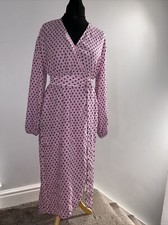 Pink Polka Wrap Dress Ladies size 10 new