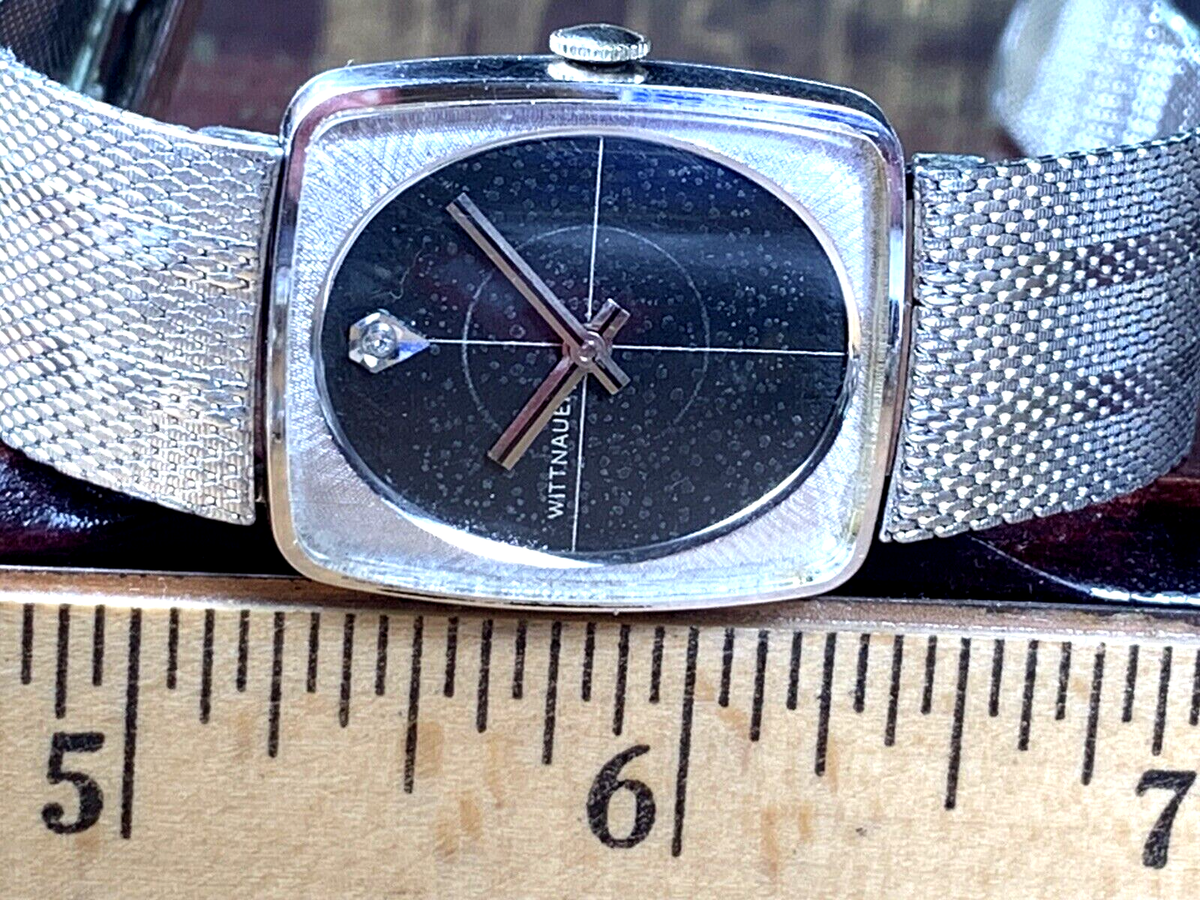 Vintage 1964 WITTNAUER Men's Museum Watch Diamond Dial 10K RGP