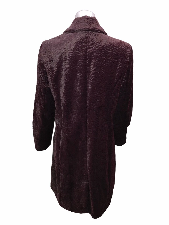 Isaac Mizrahi женщин искусственного меха длинные рукава Snap переднее пальто вино размер 14 - Изображение 2 из 2