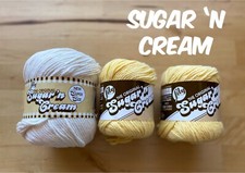 Sugar 'n Cream Lot Of 3 100 Cotton 4 Ply Yarn   1 ECRU   2 YELLOW
