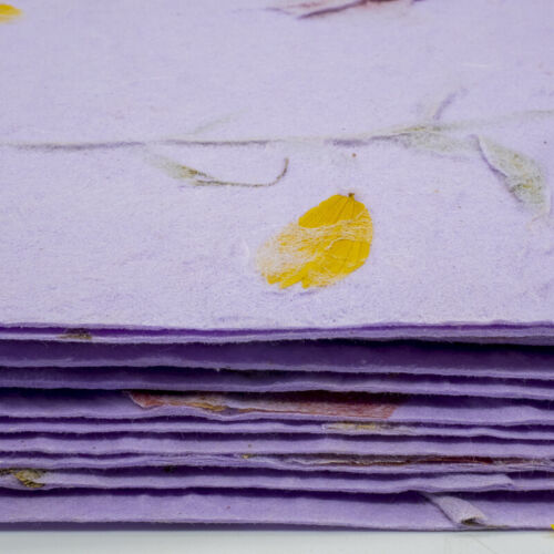 20x Mulberry Sheet Flowers of Pressed Purple Botanical Handmade Paper Book Craft - Bild 11 von 12