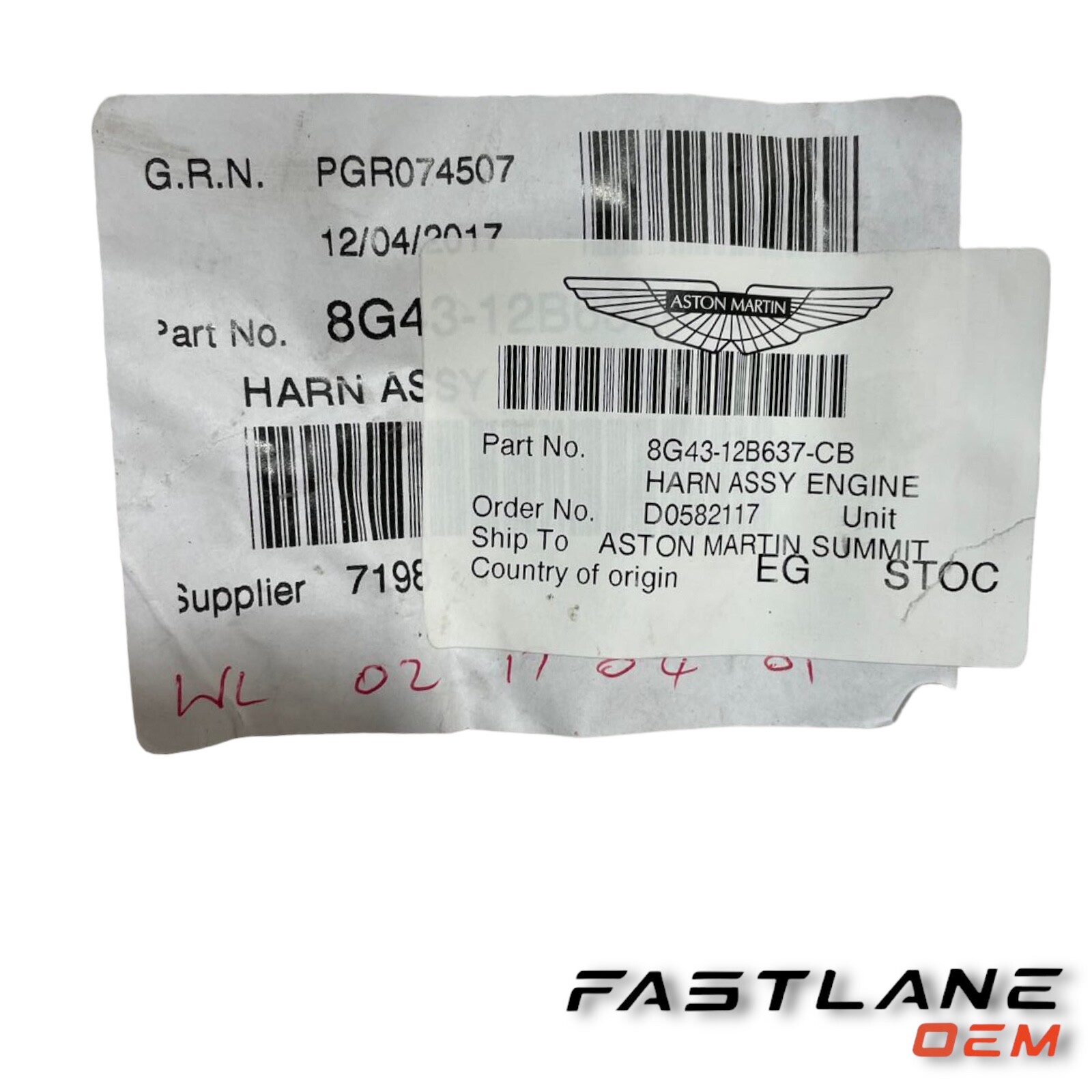 2007-2014 ASTON MARTIN DBS V12 ENGINE HARNESS ASSEMBLY NEW OEM 8G43-12B637-CB