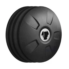 FlowBelow Aero Wheel Cover Kit, 4 Black Adjustable 22.5" Hub Caps DUALS