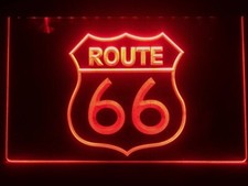 Leuchtpanel ROUTE 66 LED Schild Neon Lampe 200x300 6 Farben verfügbar