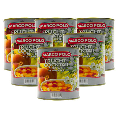 Food-United 5-Frucht-Cocktail in Wasser 6 Dosen Füllmenge 820g ATG 500g