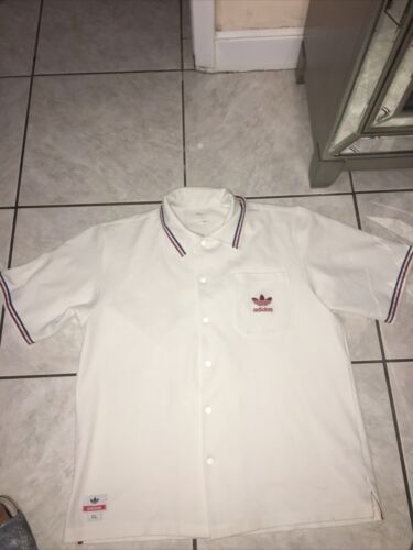 adidas warm up jersey mens sz XL white #6 used