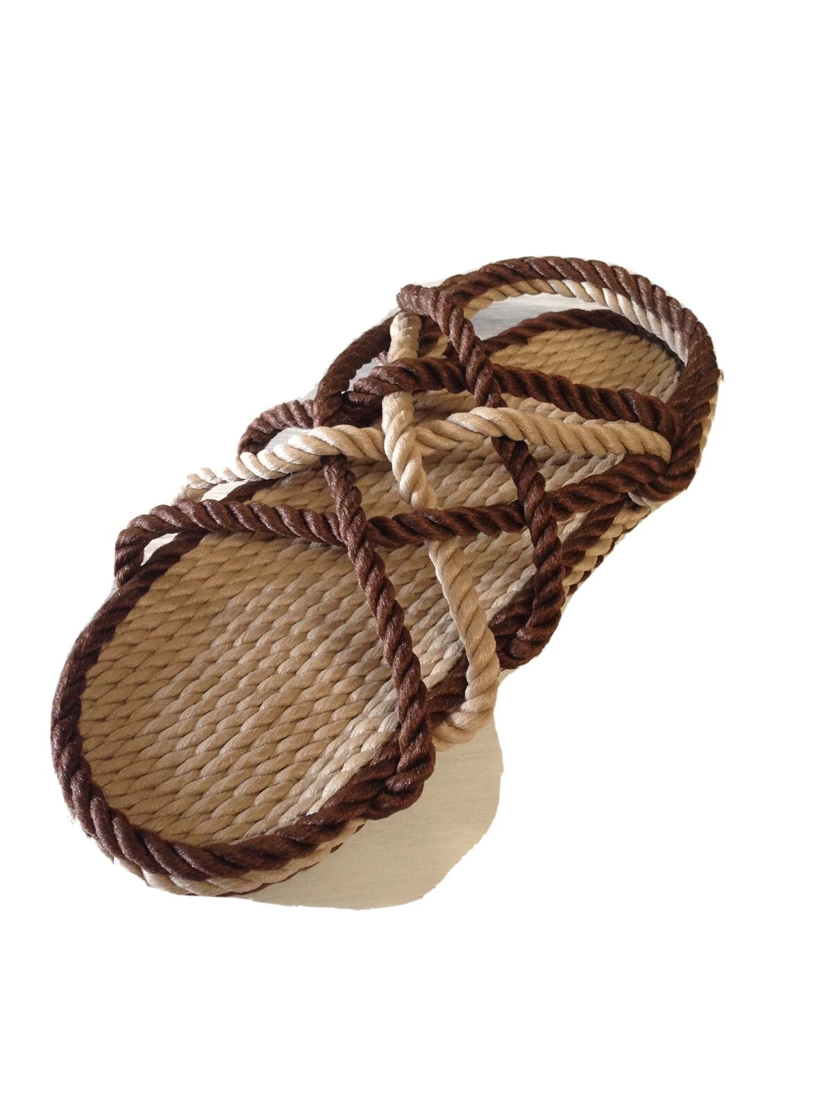 Rope Sandals Women's Size 7 Medium Width Brown Combo Style.