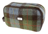 Womens Ladies Fashion Harris Tweed Wash Bag/cosmetic Bag In Macleod Tartan Womens Ladies Fashion Harris Tweed Wash Bag/cosmetic Bag In Macleod Tartan