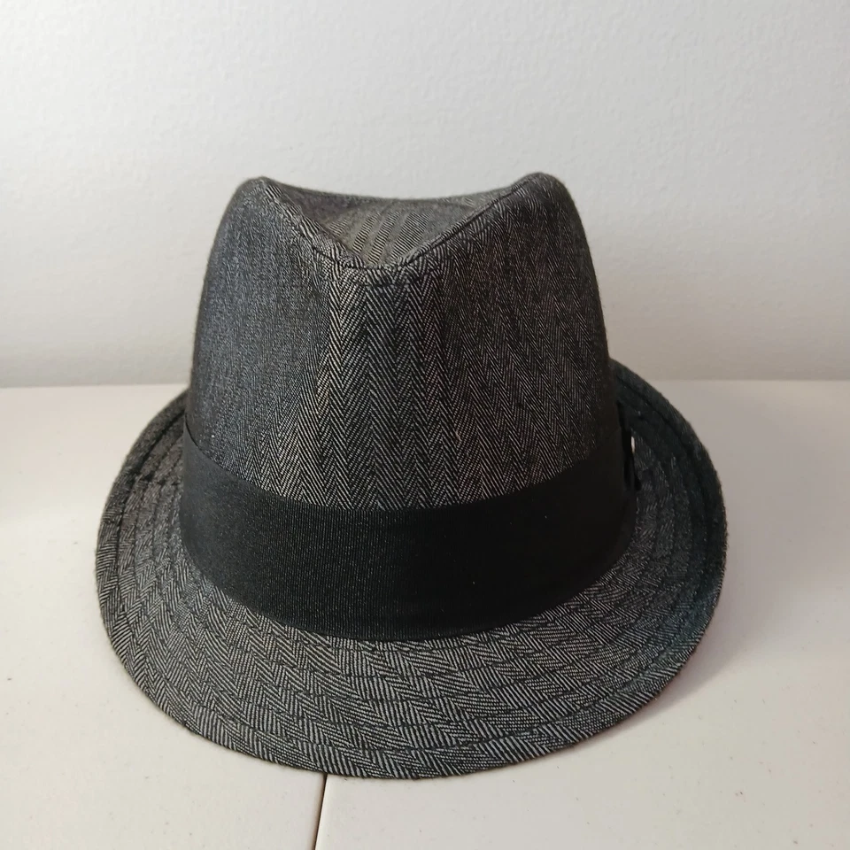 Stetson All American Fedora Sombrero Gris Negro Clásico Trilby Vestido Gorra Hombre’s Pequeño Foto 2 de 4
