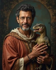 Jeff Goldblum "Saint Goldblum" AI Generated Image Oil Paint Style 8X10 Print
