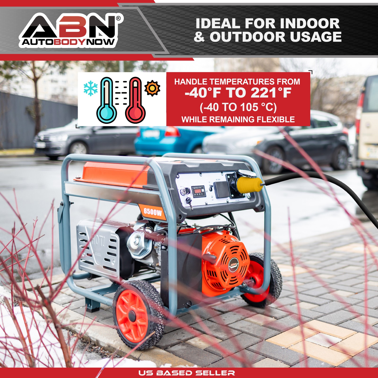 ABN | 30 AMP Generator Cord &ndash; 10&rsquo; Foot STW Extension Cord 3 Prong Locking Plug