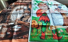 2x Vintage 100% Irish Linen Tea Towels Made In Ireland  NEW