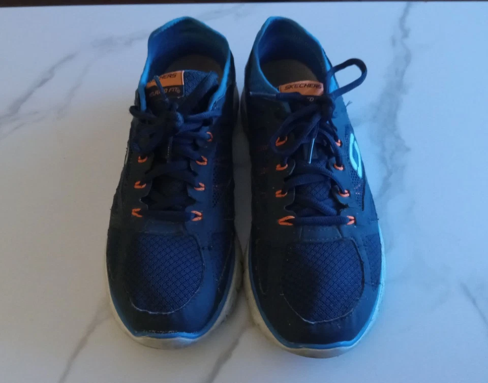 Zapatillas deportivas Skechers Relaxed Fit Skech Flex para hombre talla 10 azules, naranjas, blancas  Foto 3 de 4