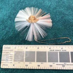 ANTIQUE GERMAN SPUN GLASS ANGEL CHRISTMAS TREE ORNAMENT 2 Sided Blonde & Brown