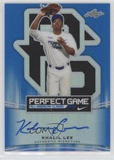 2015 Leaf Metal Draft Perfect Game Blue Prismatic 5/25 Khalil Lee Auto 2vp