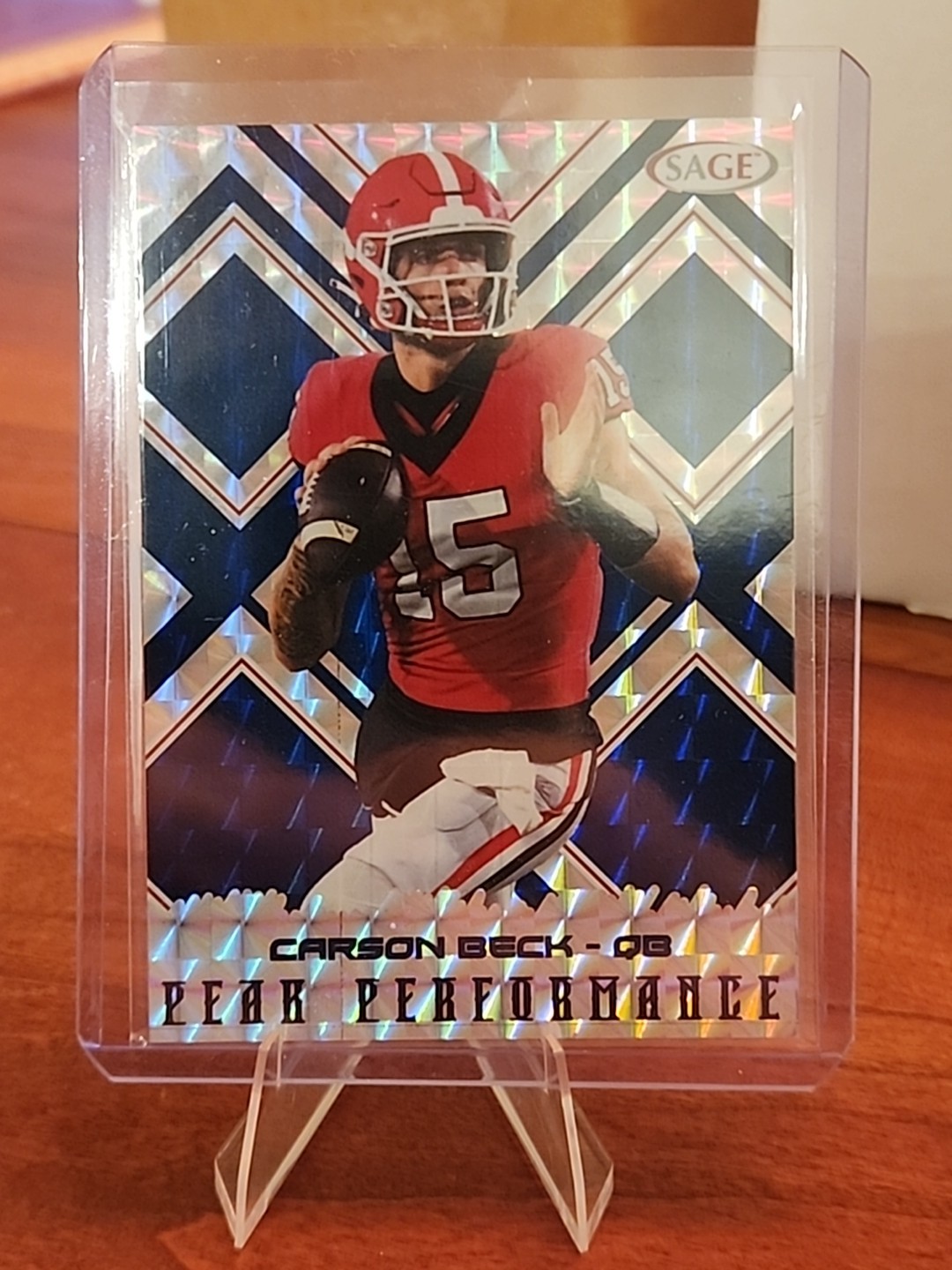 Carson Beck 2025 Sage Low Series PK-CB Peak Performance Rookie Card