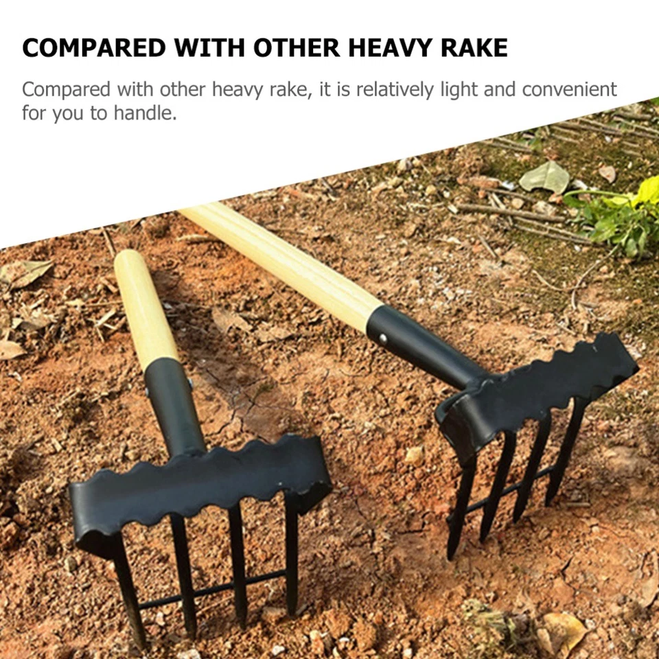  Gartenharke Klein Gartenrechen Metall Metallrake Gartenweinwerkzeuge - Bild 4 von 4