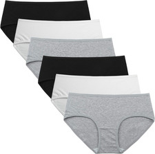 Womens Underwear Cotton Hipster Panties Regular  Plus Size 6-Pack