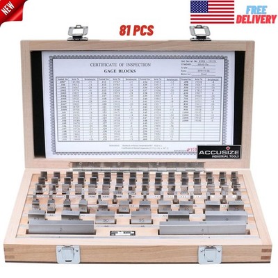 81Pc Steel Gauge Block Set for Calibration of Measuring Equipment Machinist Shop
