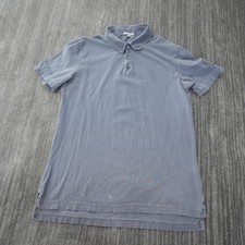 James Perse Polo Shirt Men Gray Solid Flower Standard Supima Cotton USA Made 3