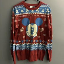 Disney Mickey Mouse Ugly Christmas Sweater Snowflake Large Celebrate Together