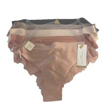 NEW-Adrienne Vittadini Womens panties -Large- Goodbye Panty Lines Nylon 5 Pair