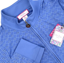 STELLA PARKER Women's XL Long-Sleeve Full-Zip Moisture Wicking Eyelet Jacket NWT