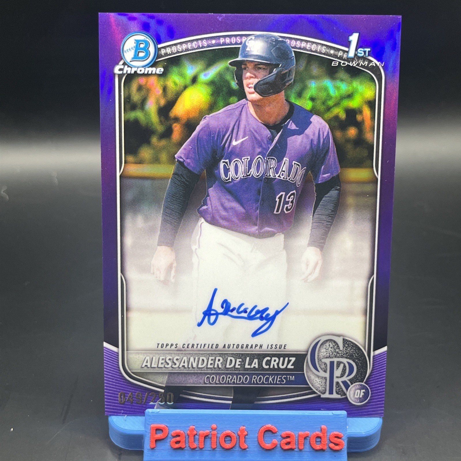 2025 Bowman Chrome - Prospect Auto Alessander De La Cruz,  #CPA-AD Purple /250 