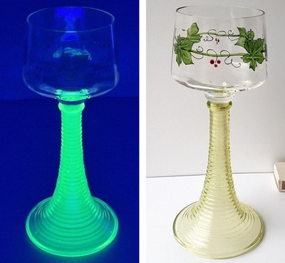 Rummer/Wine Glass Trumpet Enamel Painting Trauben-Dekor Uranium Um 64246.6oz640