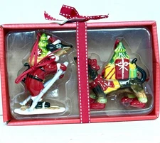 Dachshund Dog Christmas Ornament Set By Blue Sky Clayworks Heather Goldminc