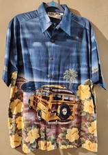 NWOT KOKO Islands Short Sleeve Shirt Woody Wagon Hibiscus Men's Large Hawaiian