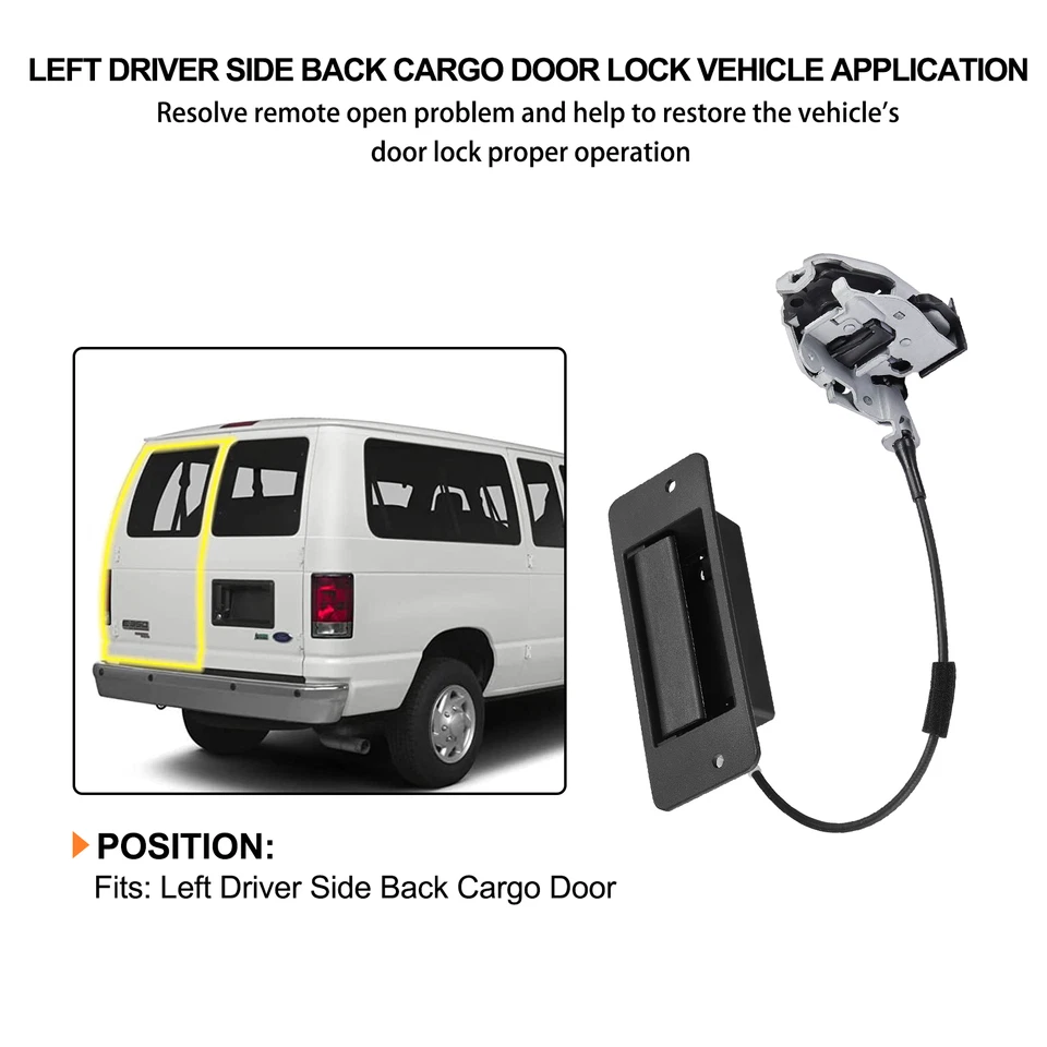 后后左门闩锁带手柄全新适用于 2003 - 2007 年福特 E-450 Super Duty — 第 4/4 张图片