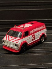 Vintage 70's TYCO Dodge Maintenance Van 3 HO Scale Slot Car Red White