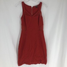Women’s Sheer Mesh Form Fitted Red Cocktail Party Dress Size Express Size 6