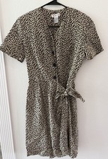 Talbots Cheetah Print Silk Wrap Dress Size 4 Brown