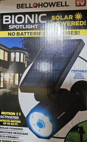Bell + Howell Bionic Solar Spotlight NIB Motion Detector False Recording Light