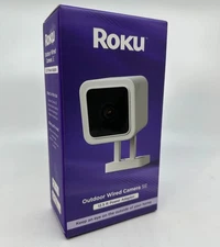 Roku Outdoor Camera for Home Security Weather Resistant Wired Security Camera