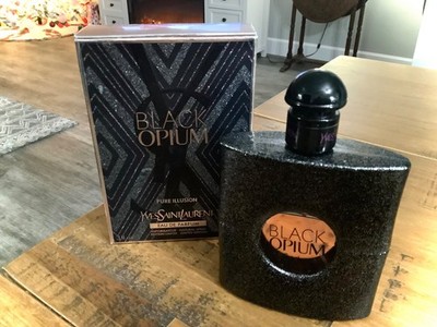 YVES SAINT LAURENT BLACK OPIUM PURE ILLUSION LIM EDITION EAU DE PARFUM 3 FL OZ
