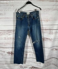 Men's Sandro New Droit Jeans Distressed Frayed hem Button fly Size 33